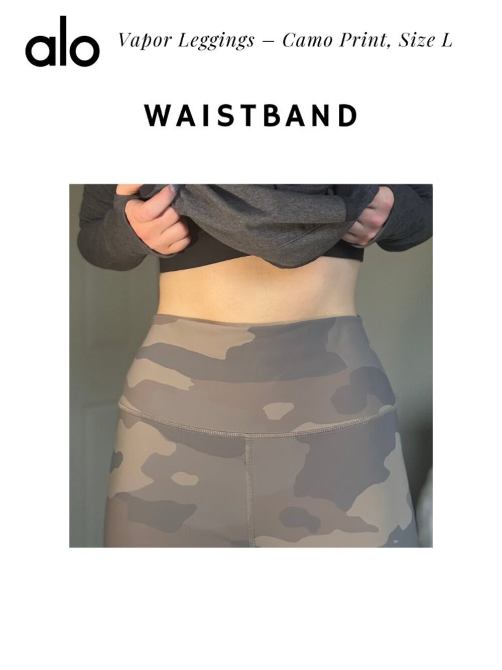 Alo Yoga Vapor Leggings – Camo Print, Size L - Picture 4 of 4